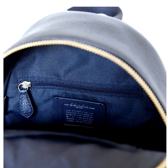 Coach Mini Charlie Backpack in black Pebbled Leather F38263 - Picture 3 of 7